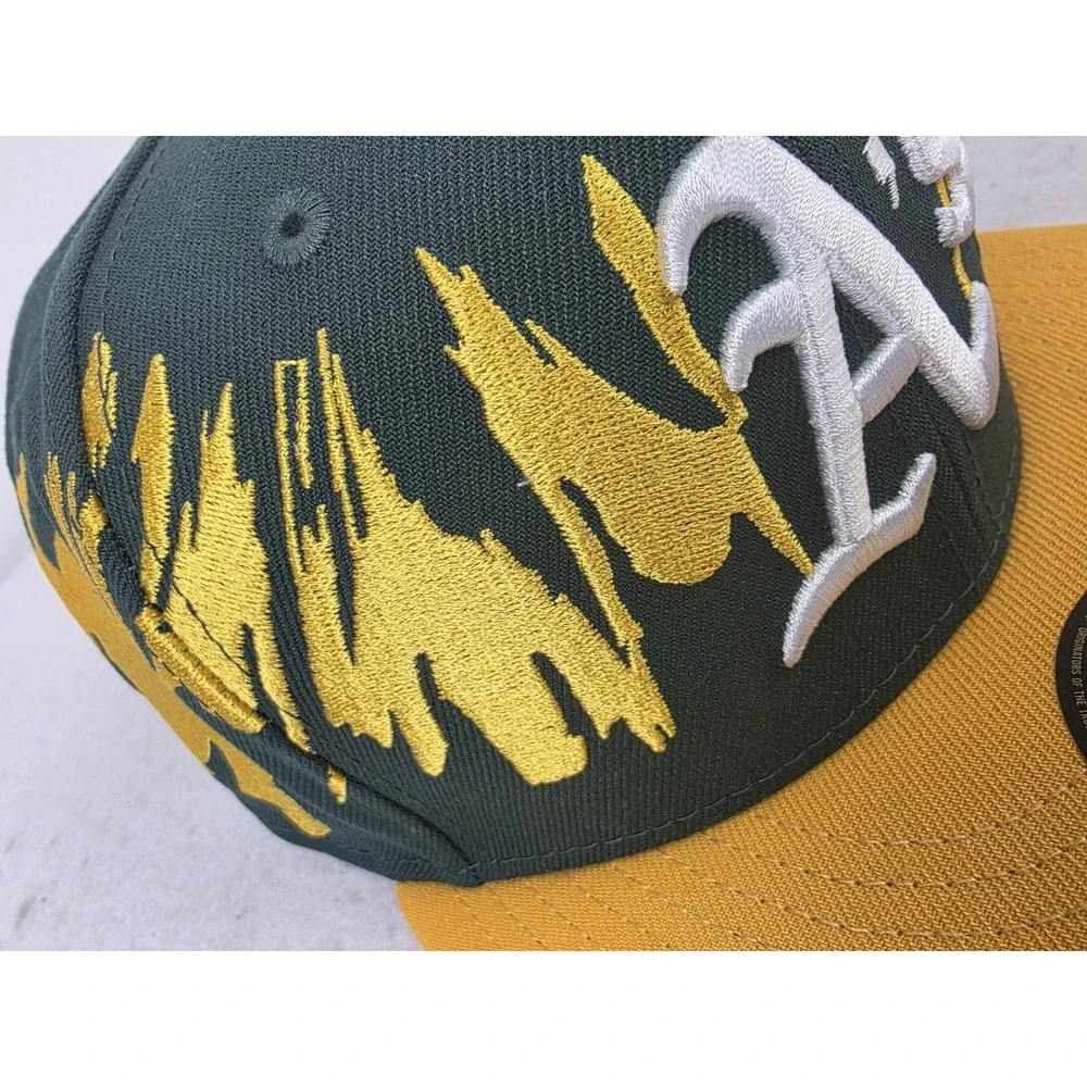 New Era Green Gold Oakland Athletics A's Retro Pattern 59FIFTY Fitted‎ Hat 7 5/8